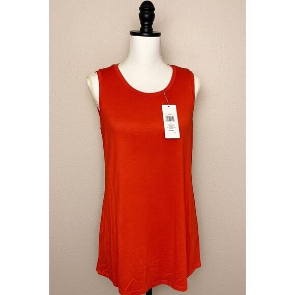 Eileen Fisher Tencel Jersey Knit Crew Neck Long Shell - Picture 1 of 6